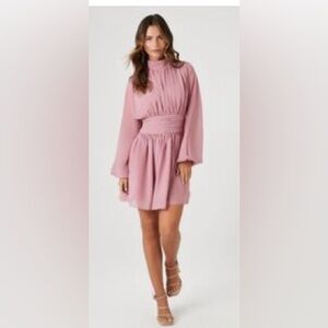 NWT: chiffon long sleeve mauve dress